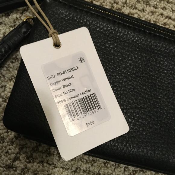 NWT - Black Leather HOBO Wristlet - Picture 2 of 8